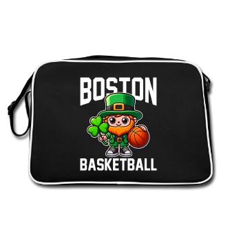 BOSTON BASKETBALL - BASKETBALL - Retro Tasche - Schwarz/Weiß - Hinten