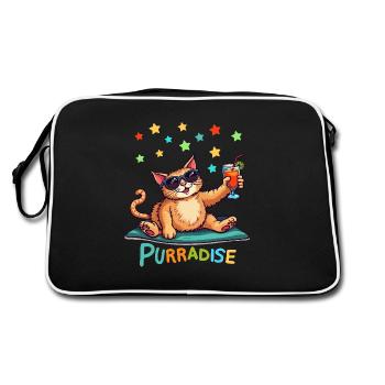 Summer Cat Holiday Cocktail Paradise Purr - Retro Bag - black/white - Back