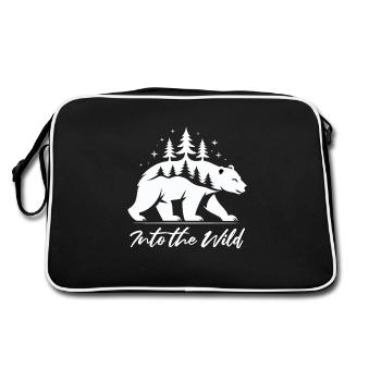 Into the Wild Bear Nature Hike Hiking Hikers - Retro Bag - black/white - Back