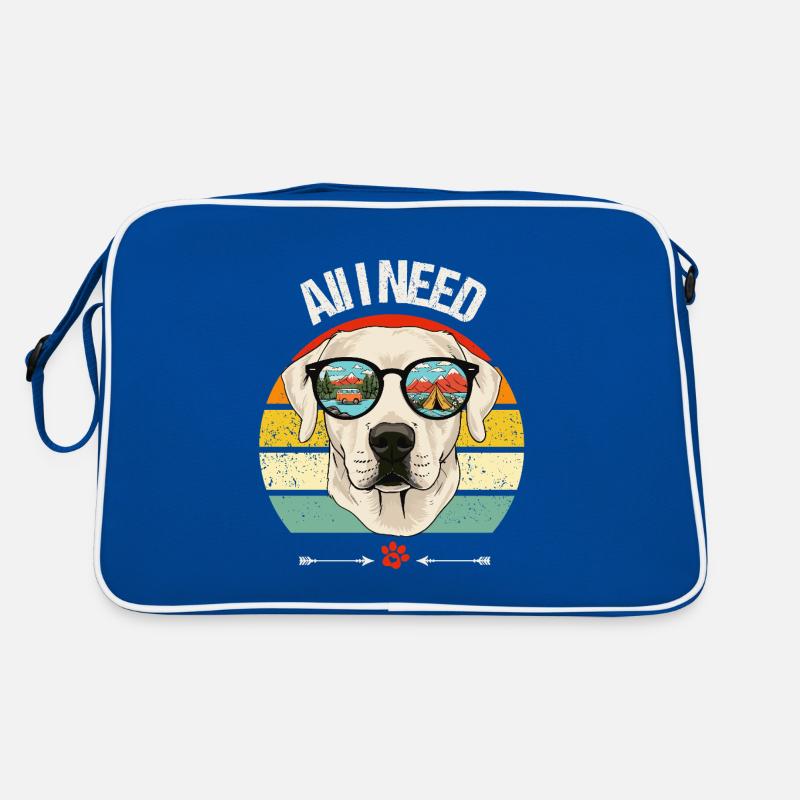 Camping Camper Labrador Hund Campingplatz Caravan Retro Tasche