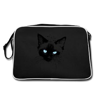Siamese cat - Retro Bag - black/white - Back