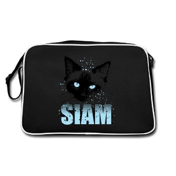 Siamese cat - Retro Bag - black/white - Back