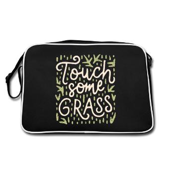 Touch some grass grounding earthing - Retro Bag - black/white - Back