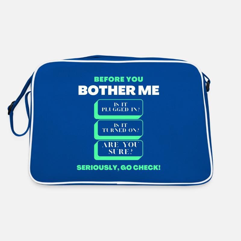 Before You Bother Me Funny Tech Support Checklist Retro Bag
