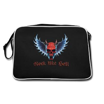 Wing Devil 2024 01 - Retro Tasche - Schwarz/Weiß - Hinten