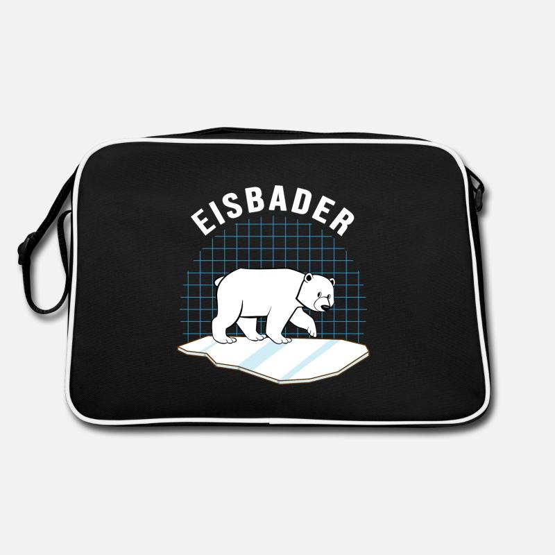 Eisbader Eisbär im Eisbad Winterbaden Retro Tasche