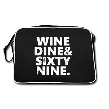 Wine Me Dine Me 69 Me - Sac Retro - noir/blanc - Dos