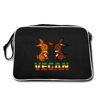 Lapins Vegan / Vegan / Lapin / Vegan - Sac Retro - noir/blanc - Dos