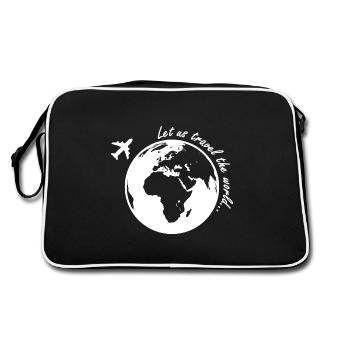 Laissez-nous voyager dans le monde - cadeau de voyage - Sac Retro - noir/blanc - Dos