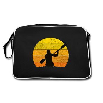 Paddeln - Retro Tasche - Schwarz/Weiß - Hinten