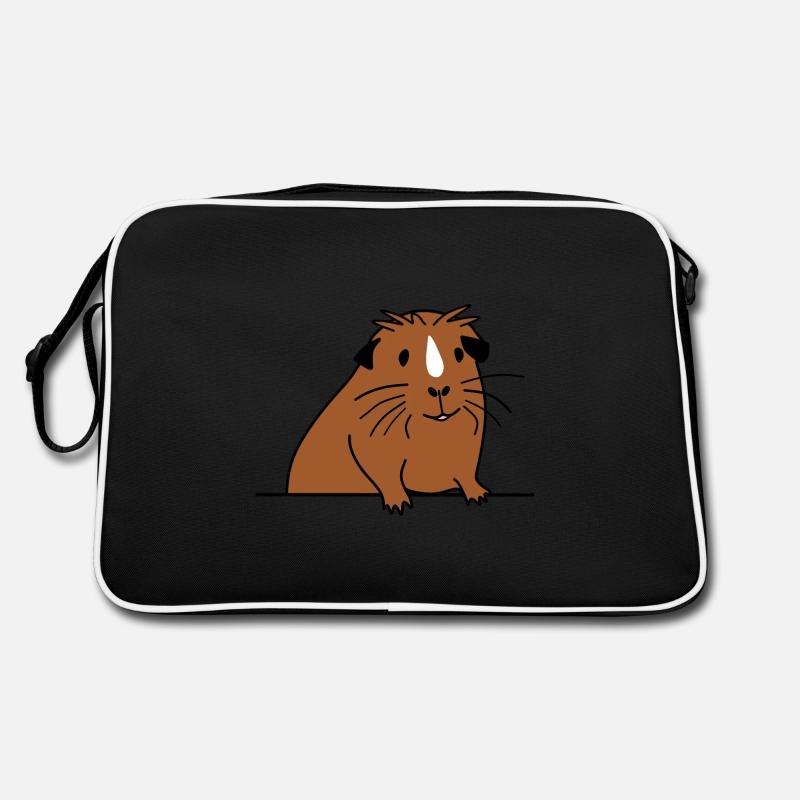 Cadeau cochon d'Inde pour fan de cochon d'Inde - Sac Retro - noir/blanc