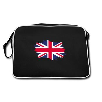 England Flagge Patriot Geschenk Heimat Staat Jack - Retro Tasche - Schwarz/Weiß - Hinten