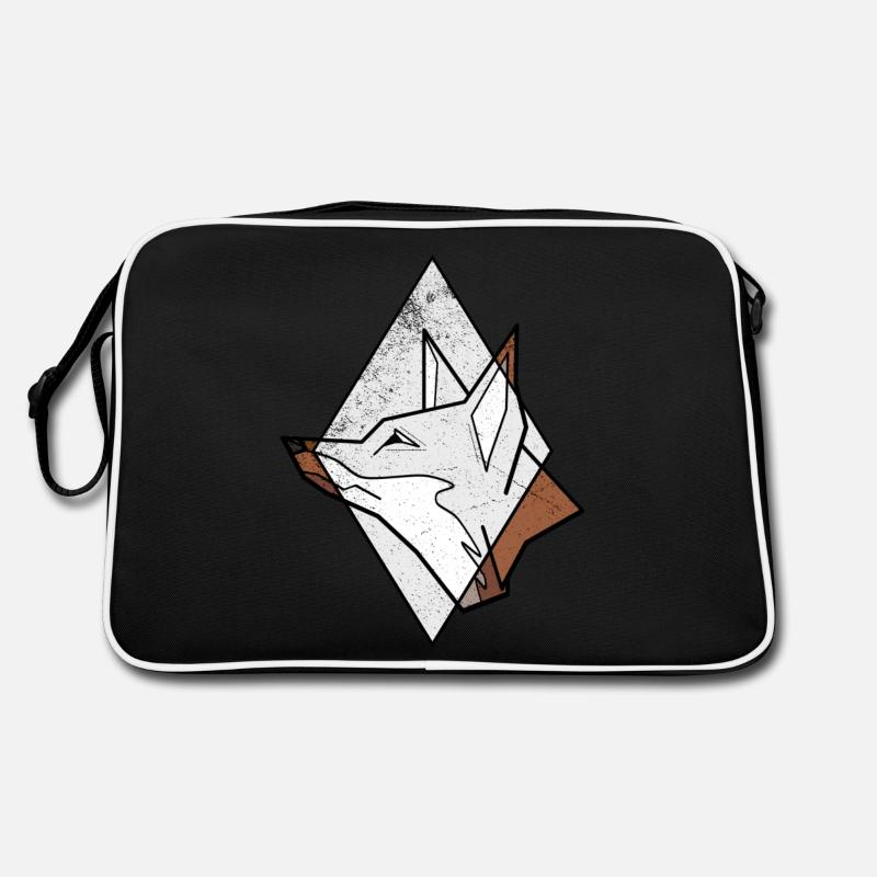 Fuchs geometrisch - Retro Tasche - Schwarz/Weiß
