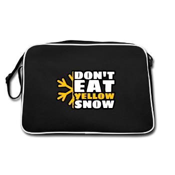 Dont Eat Yellow Snow Apres Ski Snowboarder Saying - Retro Bag - black/white - Back