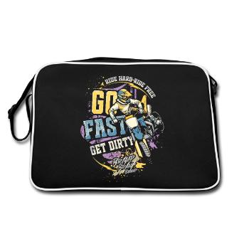 Roulez vite, salissez - Motocross Saying - Sac Retro - noir/blanc - Dos