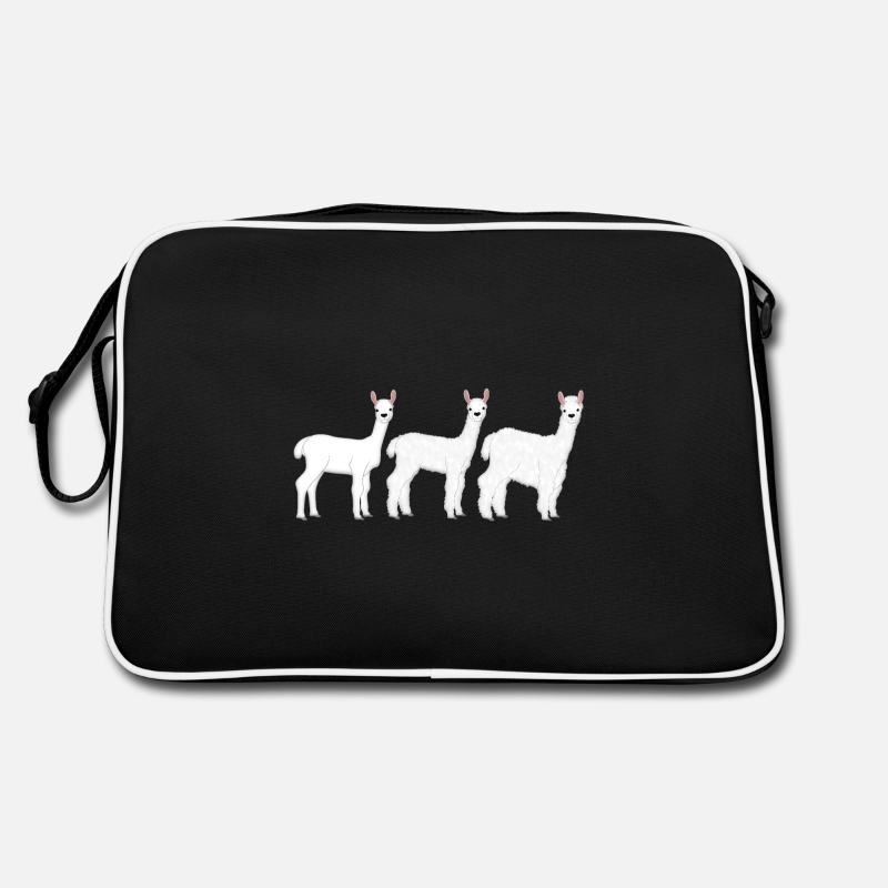 Alpaka Wolle - Retro Tasche - Schwarz/Weiß