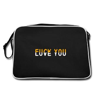 Fuck you love you - Retro Bag - black/white - Back