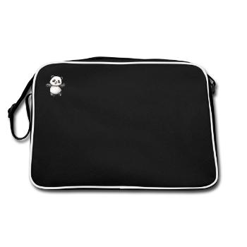 Panda / Pandaklasse - Retro Tasche - Schwarz/Weiß - Hinten