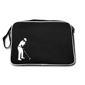 Golfer - Golf player - Retro Bag - black/white - Back