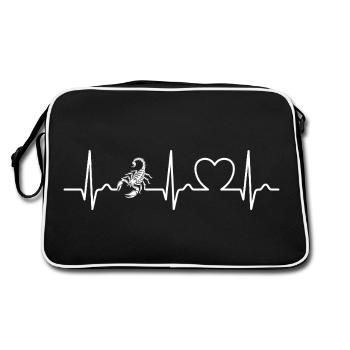Scorpion - Dard empoisonné - Pouls - Courbe cardiaque - ECG - Sac Retro - noir/blanc - Dos