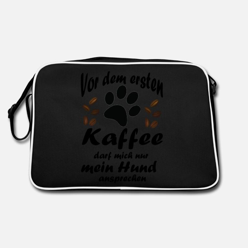 Kaffee Hund - Retro Tasche - Schwarz/Weiß