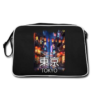 Magic Night in Tokyo – Anime Shirt - Retro Bag - black/white - Back