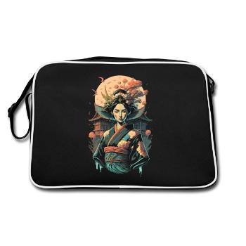 Elégance éphémère : Femme abstraite du Japon - Sac Retro - noir/blanc - Dos