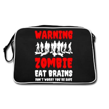 Zombies Eat Brains Don t Worry You're Safe - Retro Bag - black/white - Back