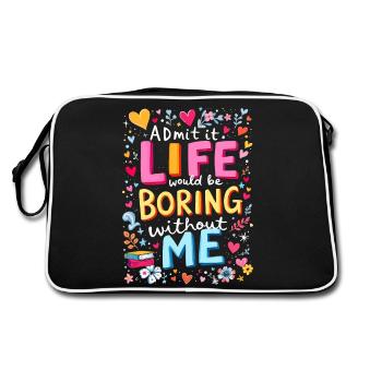 La vie ennuyeuse sans moi - Sac Retro - noir/blanc - Dos