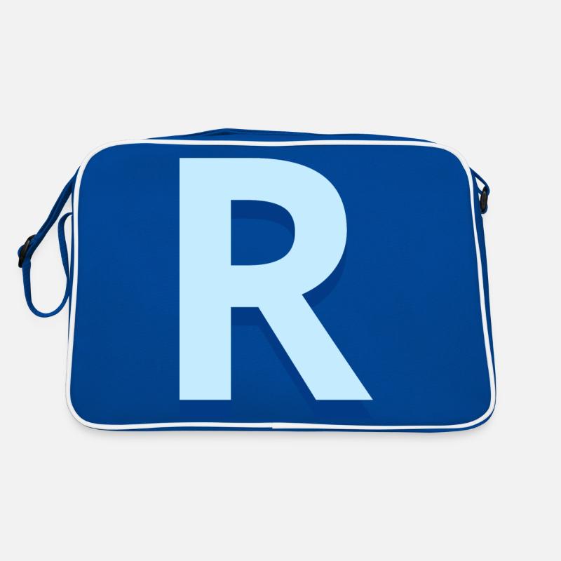 Lettre r bleu pop et moderne Sac Retro