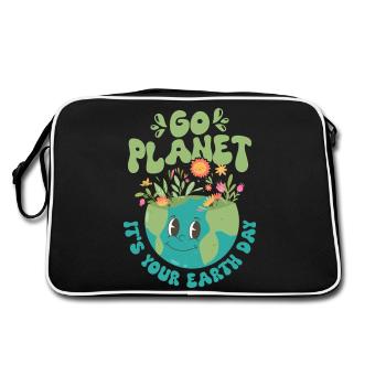 Go Planet C’est votre Jour de la Terre Planète Environnemental - Sac Retro - noir/blanc - Dos
