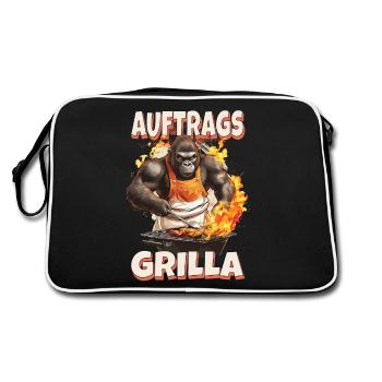 grillade grilla griller gorilla bbq dire drôle - Sac Retro - noir/blanc - Dos