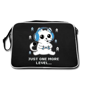 Nur noch eine Ebene - Retro Tasche - Schwarz/Weiß - Hinten