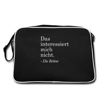 Das interessiert mich nicht - Die Bohne - Retro Tasche - Schwarz/Weiß - Hinten