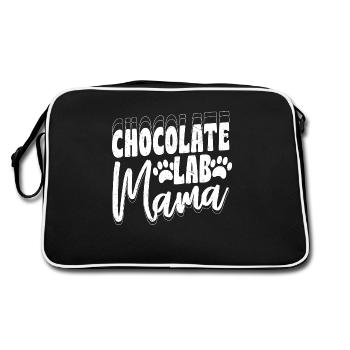 Chocolate Lab Mama Labrador Retriever Owner - Retro Tasche - Schwarz/Weiß - Hinten