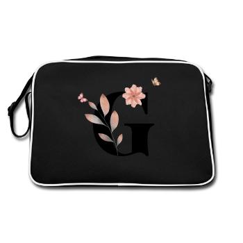 Lettre g fleurs sauvages aquarelles - Sac Retro - noir/blanc - Dos