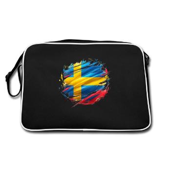 Sverige Sweden Flag Schweden Flagge - Retro Bag - black/white - Back
