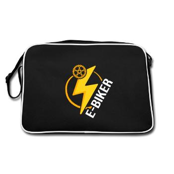 Bicycle E-Bike Electric Bike Cordless Biker Ebike - Retro Bag - black/white - Back