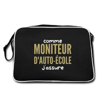 Fahrschul-Instruktor - Retro Tasche - Schwarz/Weiß - Hinten