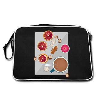 Hygge Dekoration Ruhe Gemütlichkeit Geschenk - Retro Tasche - Schwarz/Weiß - Hinten