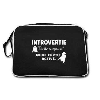 Introvertie furtive - Sac Retro - noir/blanc - Dos