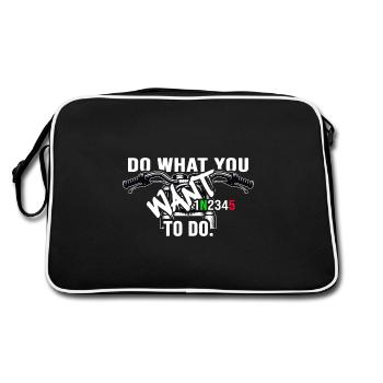 Moto motard Motard Motard - Sac Retro - noir/blanc - Dos