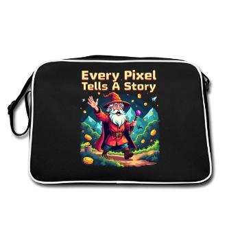 Every Pixel Tells a Story - Retro Gaming - Retro Bag - black/white - Back