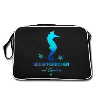 Seepferdchen bestanden Schwimmabzeichen schwimmen - Retro Tasche - Schwarz/Weiß - Hinten
