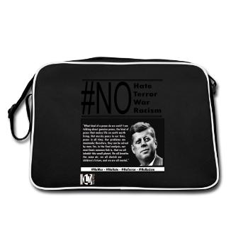 NoHate quote JFK anglais - Sac Retro - noir/blanc - Dos