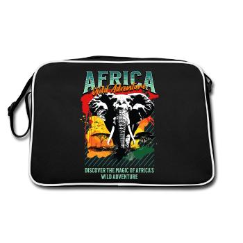 Africa Elephant Nature Adventure Wilderness Safari - Retro Bag - black/white - Back