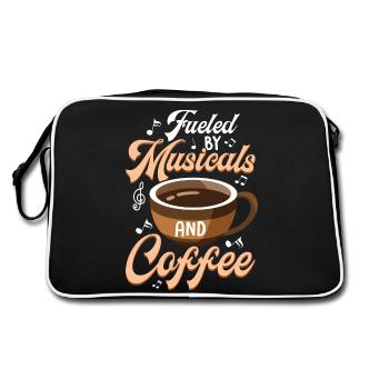 Fueled By Musicals And Coffee Theater Singing - Retro Tasche - Schwarz/Weiß - Hinten