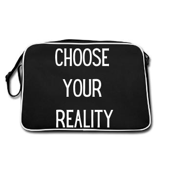 CHOISISSEZ VOTRE RÉALITÉ (texte blanc) - Sac Retro - noir/blanc - Dos