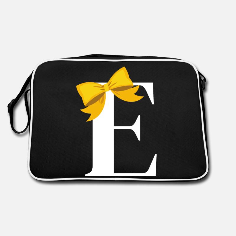 Buchstabe e gelbe Schleife Retro Tasche