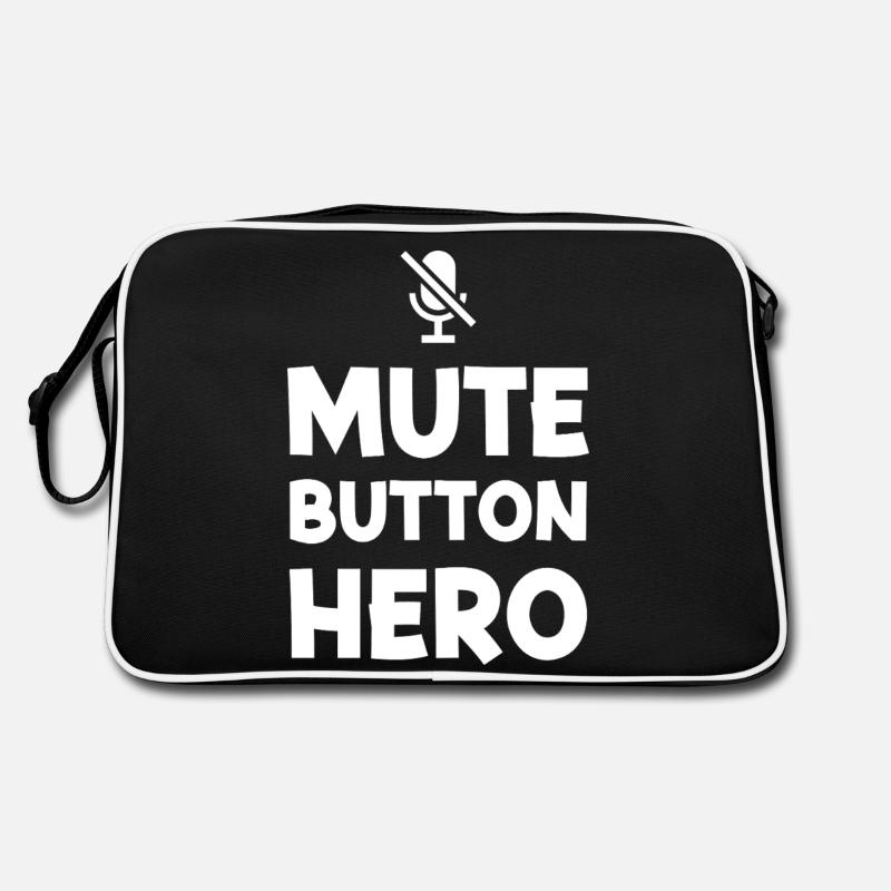 Mute Button Hero | Funny Sarcastic Typography - W Retro Bag